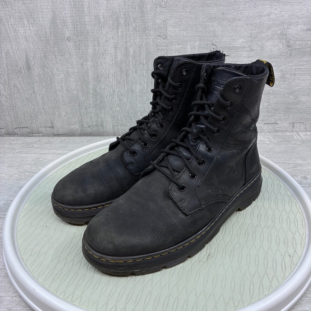 Dr. Martens Combs Leather Boots Mens 11 Black Leather Combat Utility KV07W